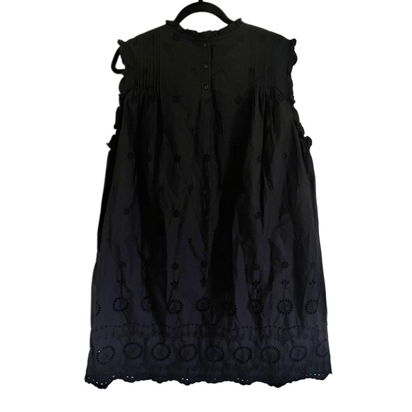 Gap x Doen DÔEN Black Eyelet Mini Dress NWT XL - Picture 2 of 10